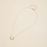 Dainty Chain Link Starburst Pendant Necklace - Gold - Lace and Grace Boutique