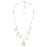 Cowboy Charms Paperclip Necklace - Silver