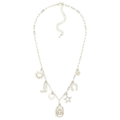 Cowboy Charms Paperclip Necklace - Silver - Lace and Grace Boutique