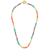 Multi-Colored Beaded Circle Clasp Necklace