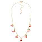 Chain Link Cherry Charms Necklace - Lace and Grace Boutique