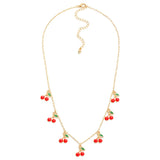Chain Link Cherry Charms Necklace - Lace and Grace Boutique