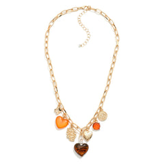 Golden Heart Charm Chain Link Necklace - Lace and Grace Boutique