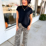 Simply Southern Leopard Printed Straight Leg Denim Pant