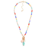 Beach Charm Rice Beaded Necklace - Multi - Lace and Grace Boutique