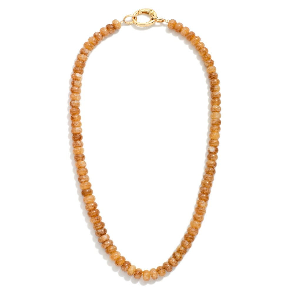 Candy Stone Beaded Necklace - Brown - Lace and Grace Boutique