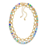 Chain Link & Candy Beaded Necklaces, Set of 2 - Multicolor - Lace and Grace Boutique
