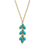 Turquoise Pendant Chain Link Necklace - Lace and Grace Boutique
