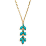 Turquoise Pendant Chain Link Necklace - Lace and Grace Boutique