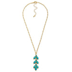 Turquoise Pendant Chain Link Necklace - Lace and Grace Boutique