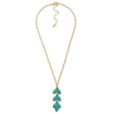 Turquoise Pendant Chain Link Necklace - Lace and Grace Boutique