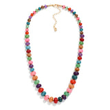 Cascading Stone Beaded Necklace - Dark Multi