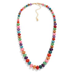Cascading Stone Beaded Necklace - Dark Multi - Lace and Grace Boutique