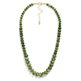 Cascading Stone Beaded Necklace - Olive