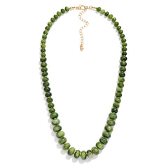Cascading Stone Beaded Necklace - Olive - Lace and Grace Boutique