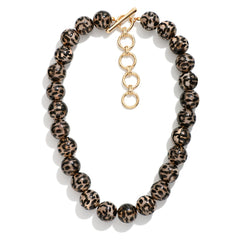 Chunky Leopard Print Beaded Necklace - Lace and Grace Boutique