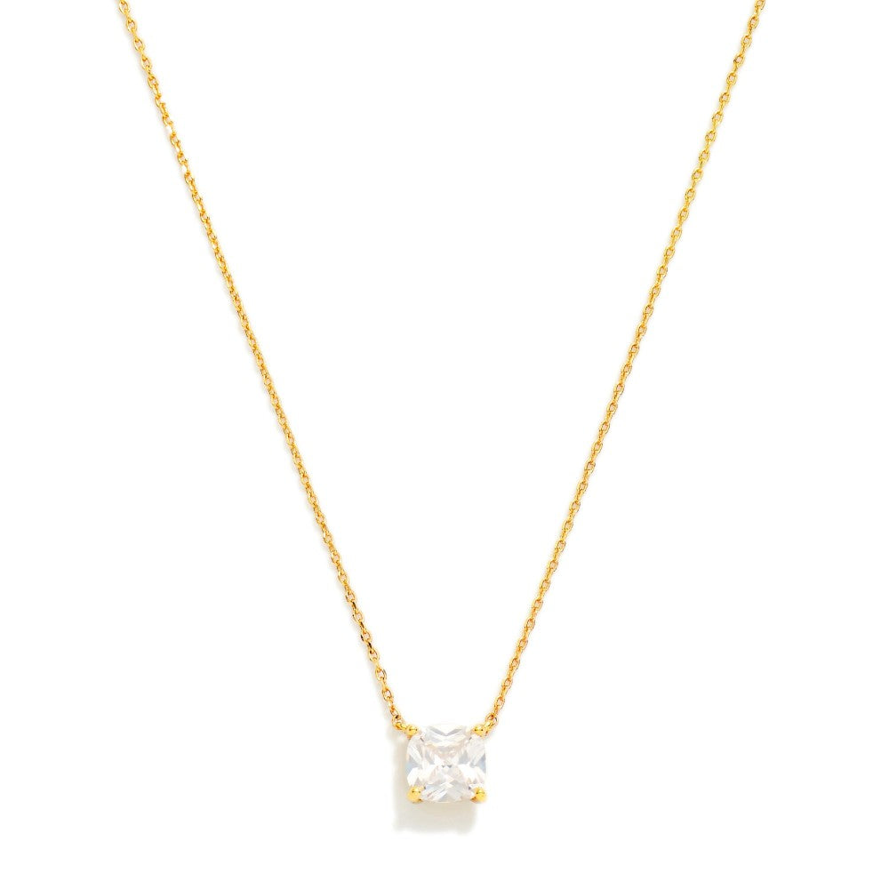 Dainty Crystal Pendant Chain Link Necklace - Lace and Grace Boutique