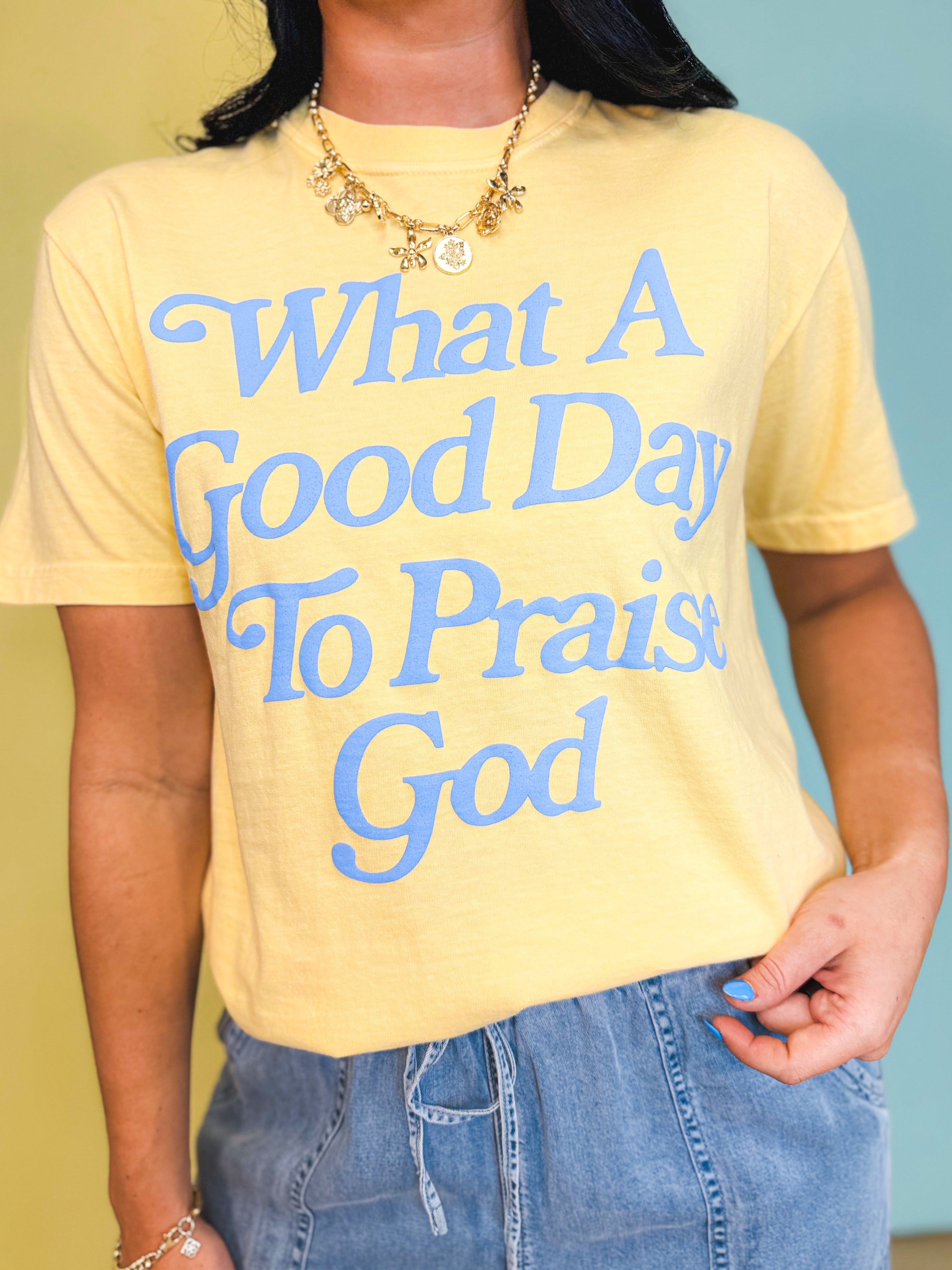 Praise God Graphic Tee - Butter - Lace and Grace Boutique