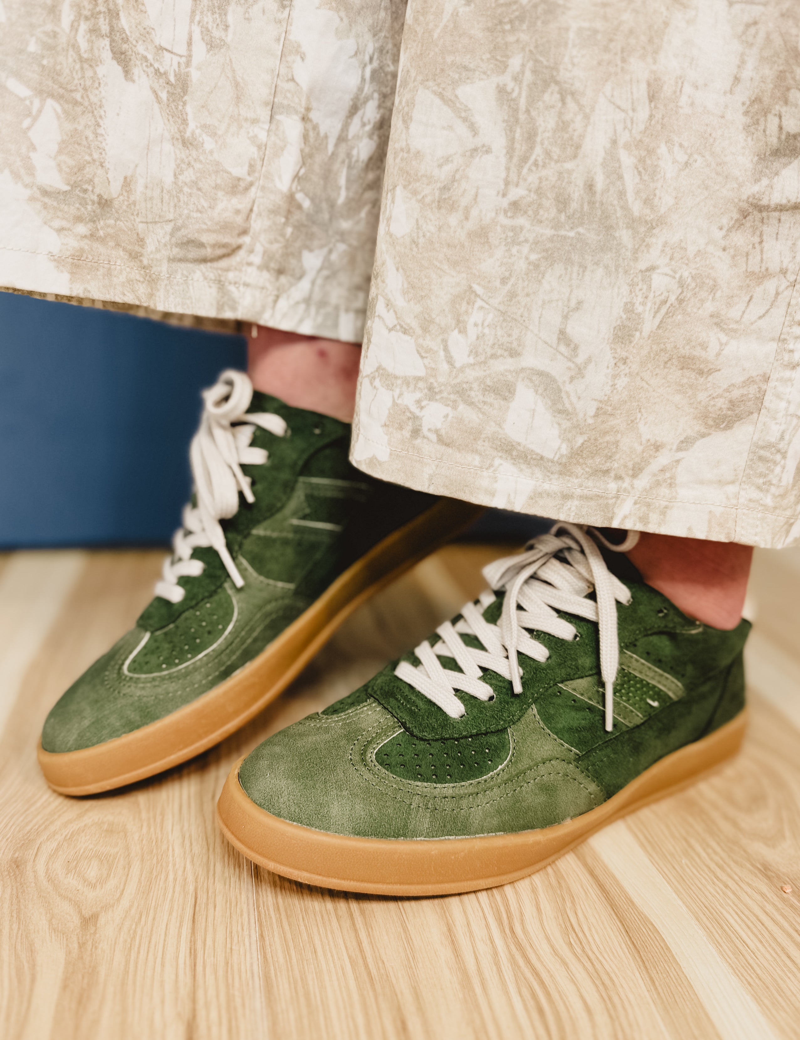 Scottie Suede Sneaker - Green - Lace and Grace Boutique