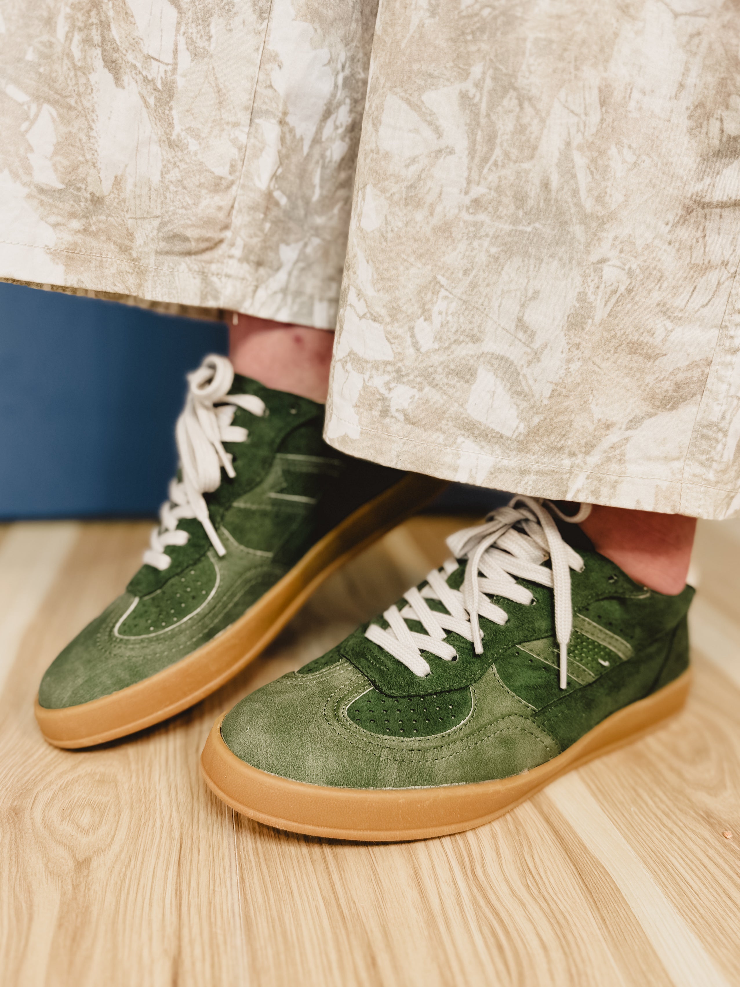 Scottie Suede Sneaker - Green - Lace and Grace Boutique