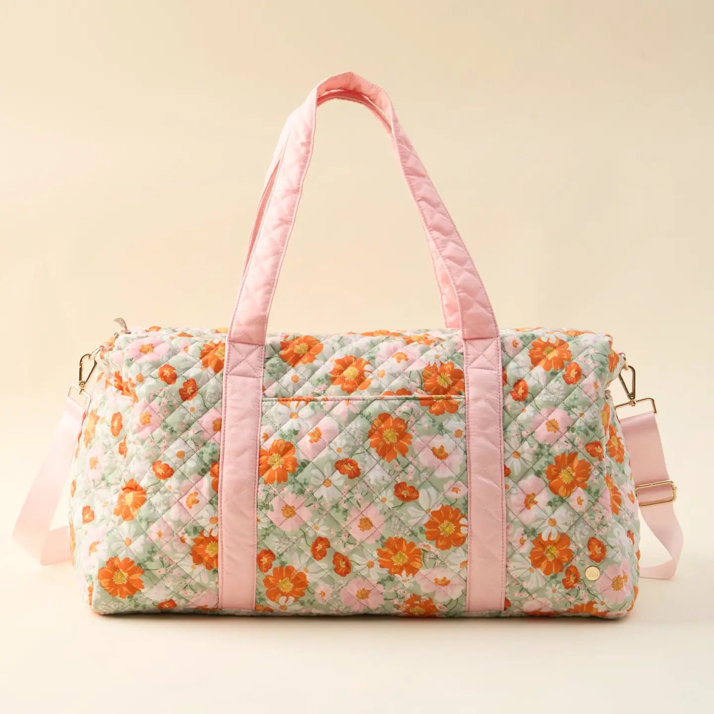 On-The-Go Quilted Weekender Bag - Bouquet Beauty Sage - Lace and Grace Boutique