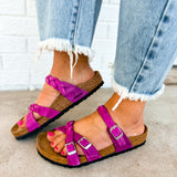 Birkenstock Franca Braided Oiled Leather Sandal - Festival Fuchsia