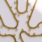 Crystal Charm Chunky Chain Necklace - Lace and Grace Boutique