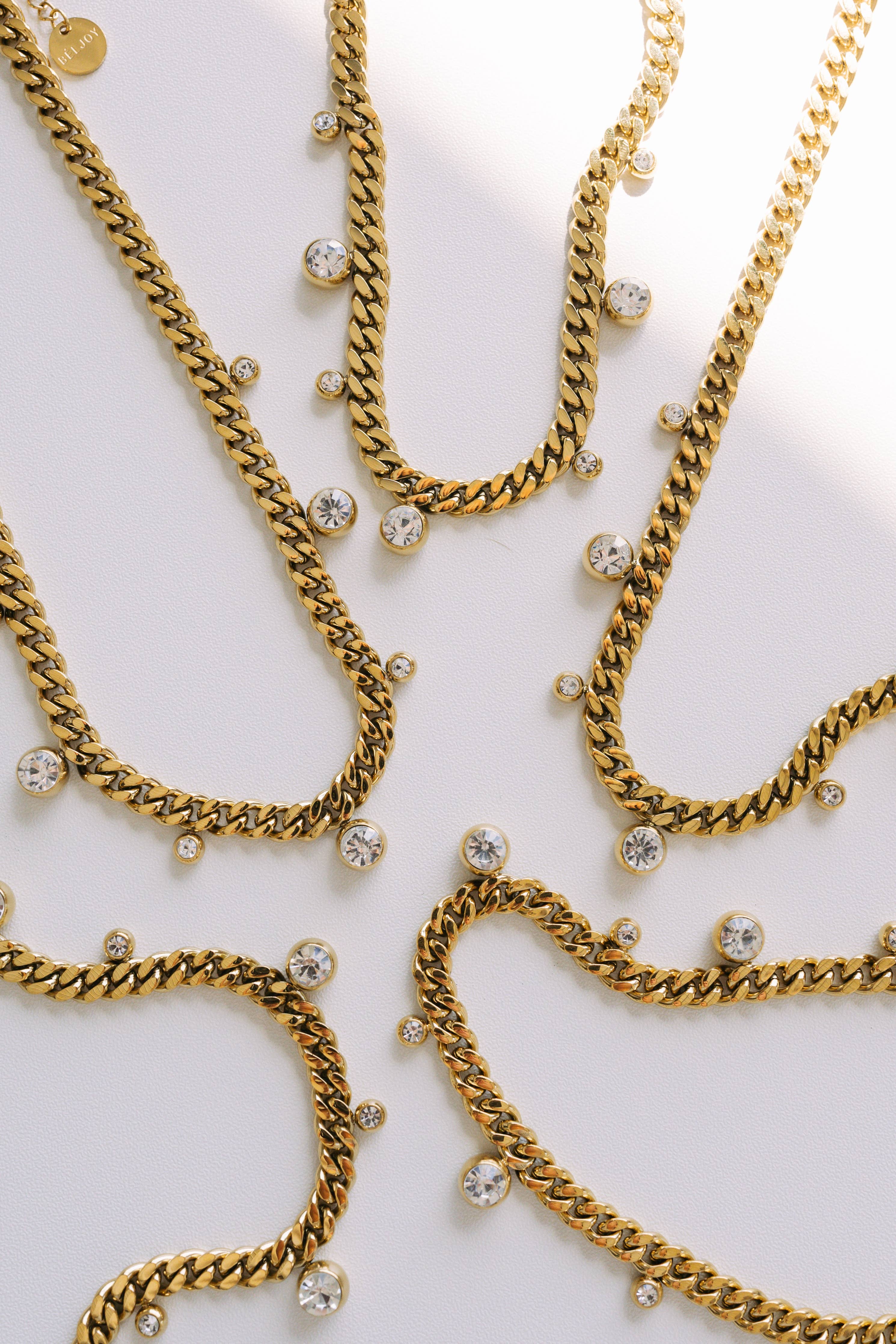 Crystal Charm Chunky Chain Necklace - Lace and Grace Boutique
