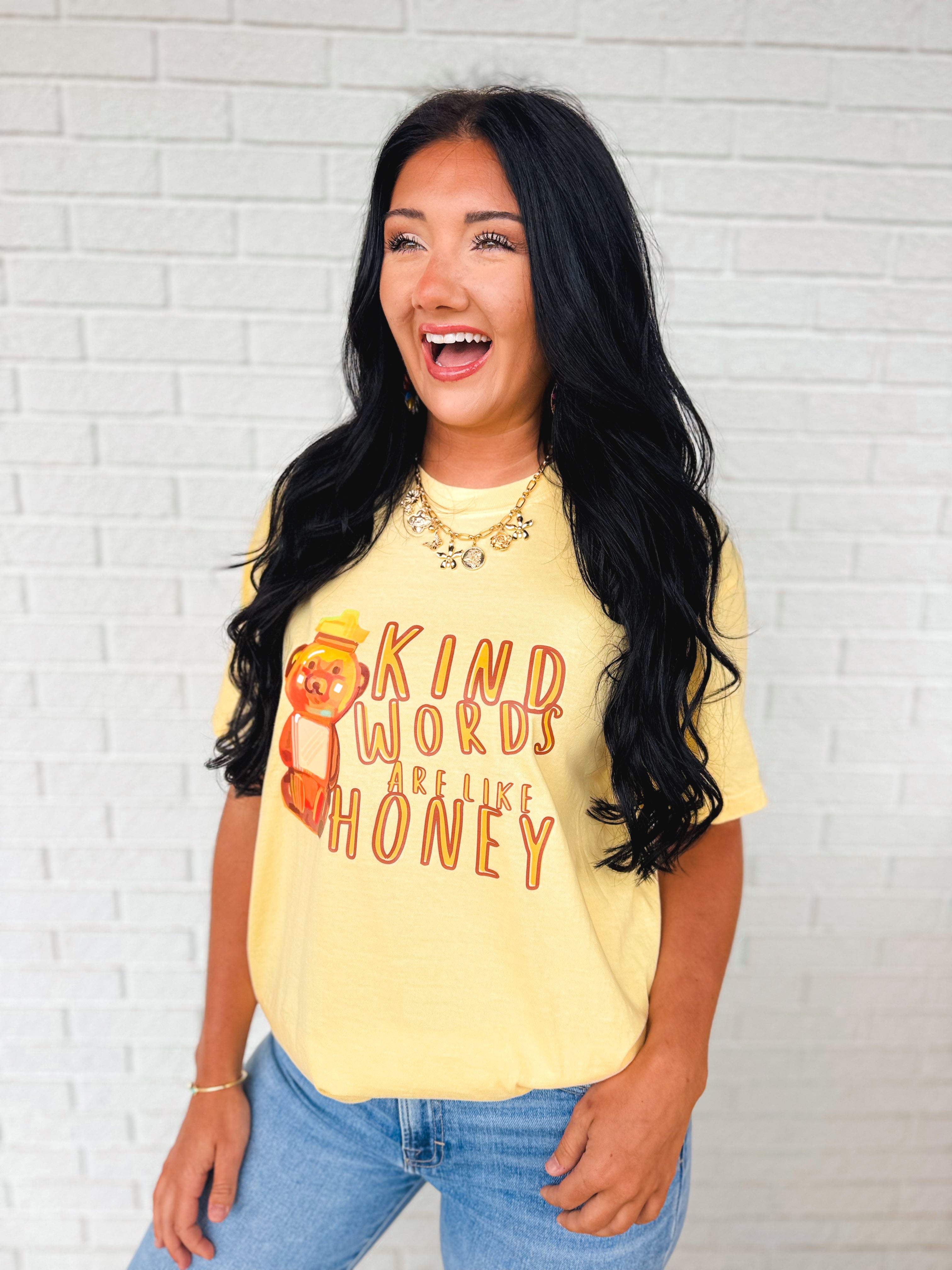 Kind Words Are Like Honey Graphic Tee - Lace and Grace Boutique