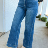 Mica High Rise Wide Leg Panel Denim Jeans - Medium - Lace and Grace Boutique