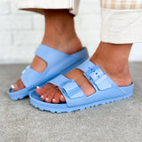 Birkenstock Arizona Stealth Buckle EVA Sandal - Dusty Blue - Lace and Grace Boutique