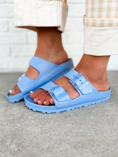 Birkenstock Arizona Stealth Buckle EVA Sandal - Dusty Blue - Lace and Grace Boutique