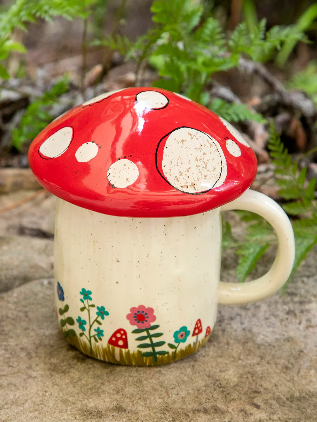 Natural Life Lidded Mushroom Mug - Lace and Grace Boutique