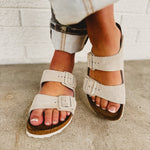 Birkenstock Arizona Suede Leather Sandal - Oyster - Lace and Grace Boutique