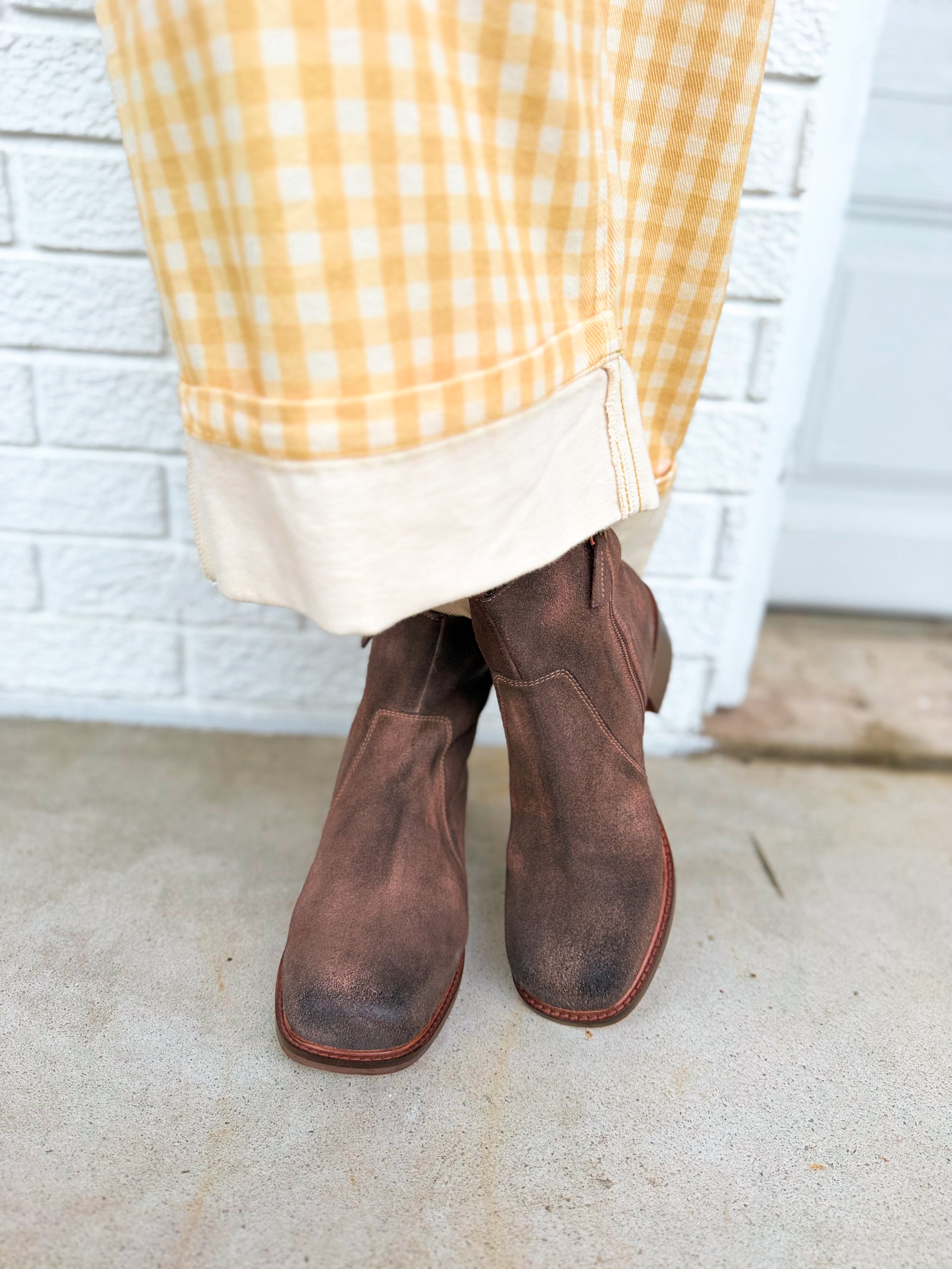 Roan by BedStu Notice Ankle Boot - Grey Suede Rust BFS - Lace and Grace Boutique