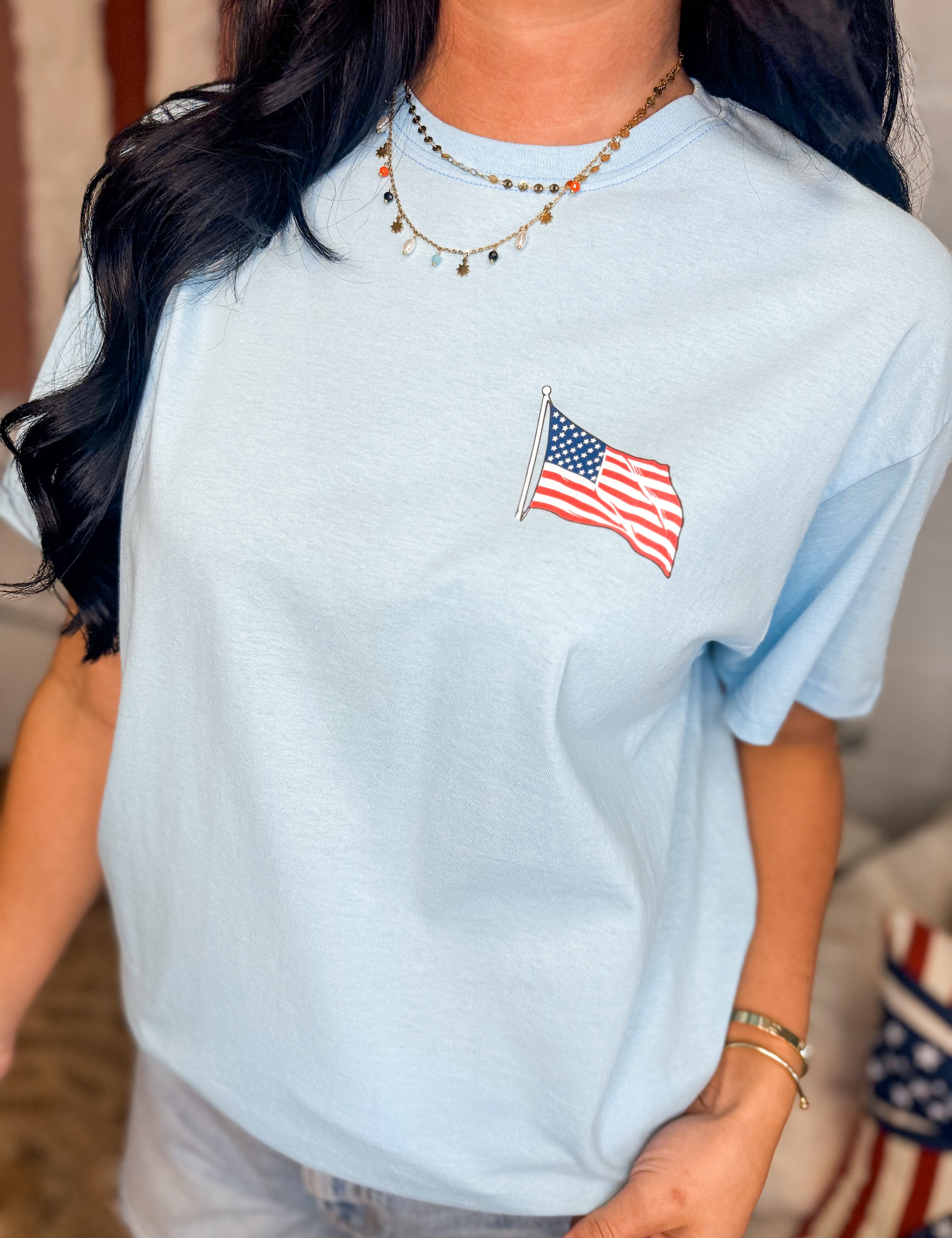 Simply Southern Liberty, Loyalty, & Love Graphic Tee - Ice - Lace and Grace Boutique