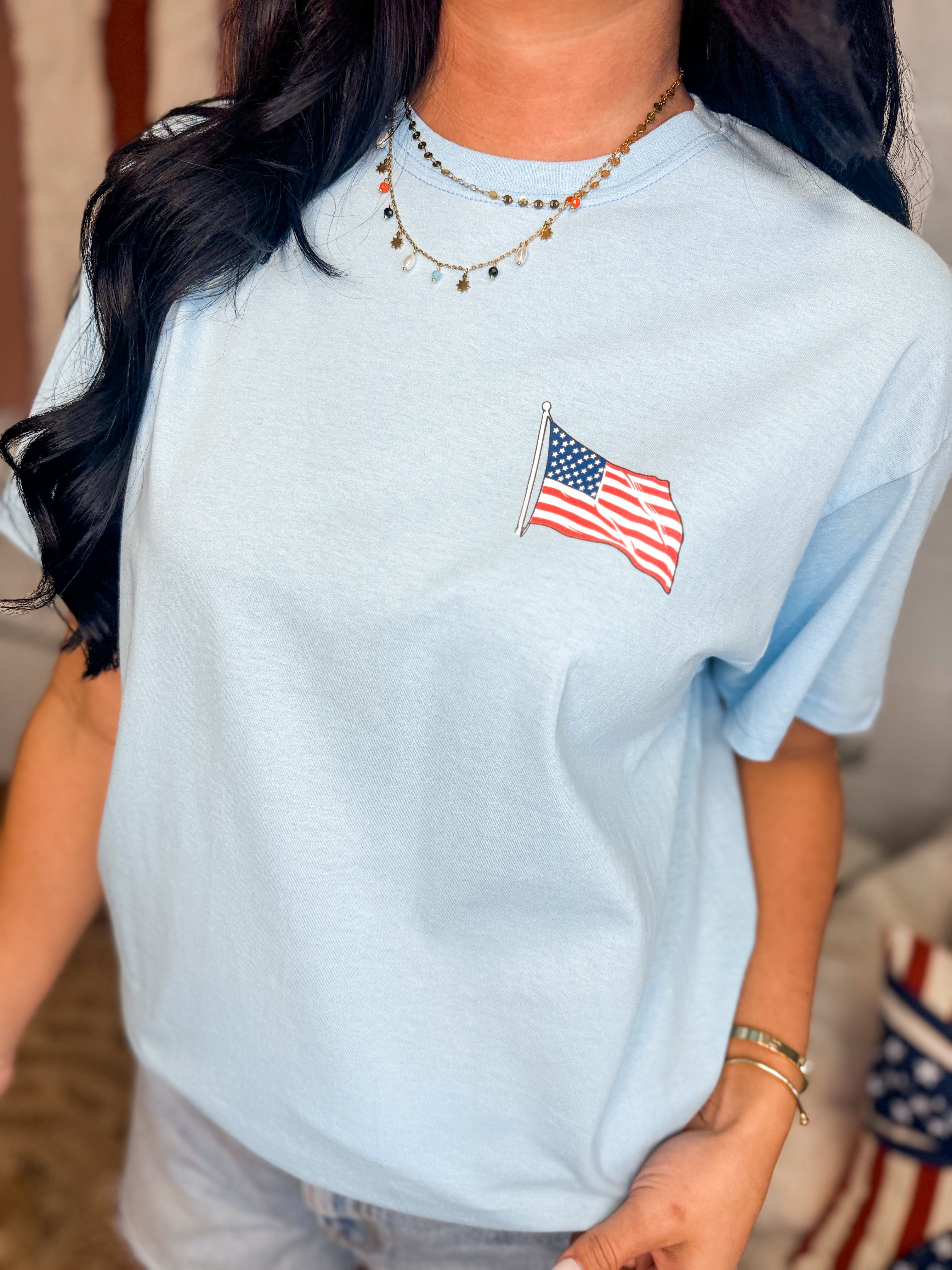 Simply Southern Liberty, Loyalty, & Love Graphic Tee - Ice - Lace and Grace Boutique