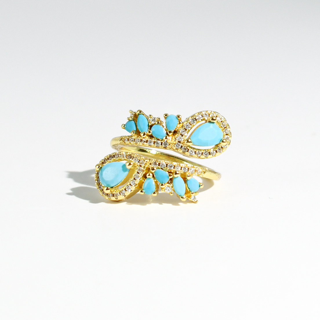 Aqua Bloom Ring - Lace and Grace Boutique