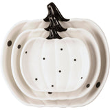 Polka Dot Pumpkins Plate Set - Black/White
