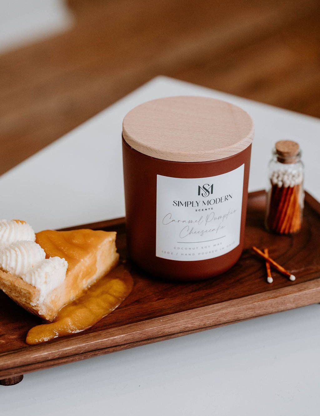 Simply Modern Soy Wax Candle - Caramel Pumpkin Cheesecake - Lace and Grace Boutique