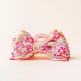 Satin Bow Claw Clip - Secret Garden Pink