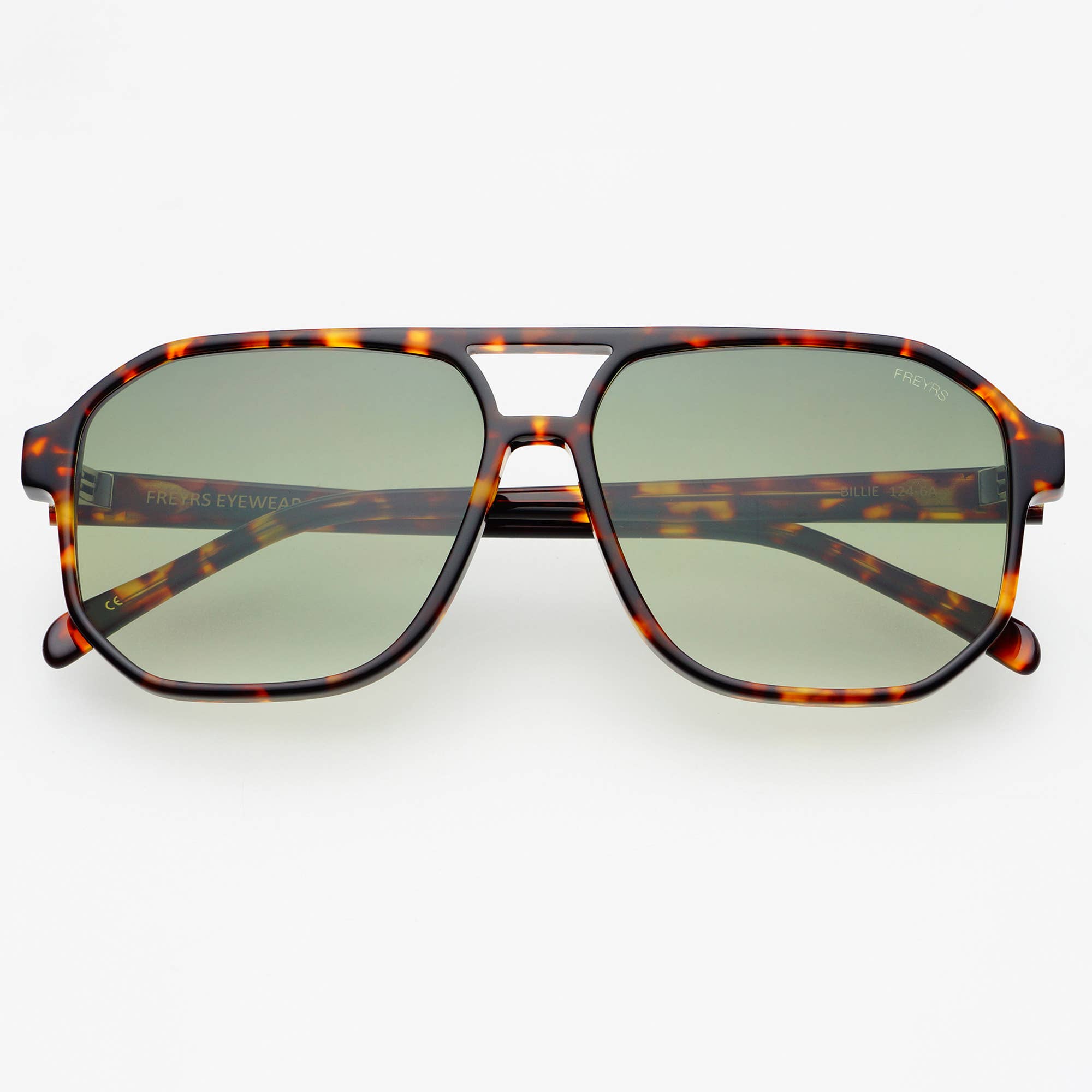 FREYRS Billie Unisex Aviator Sunglasses - Tortoise/Green - Lace and Grace Boutique