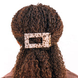Teleties Flat Rectangle Hair Clip | Medium - Blonde Tortoise