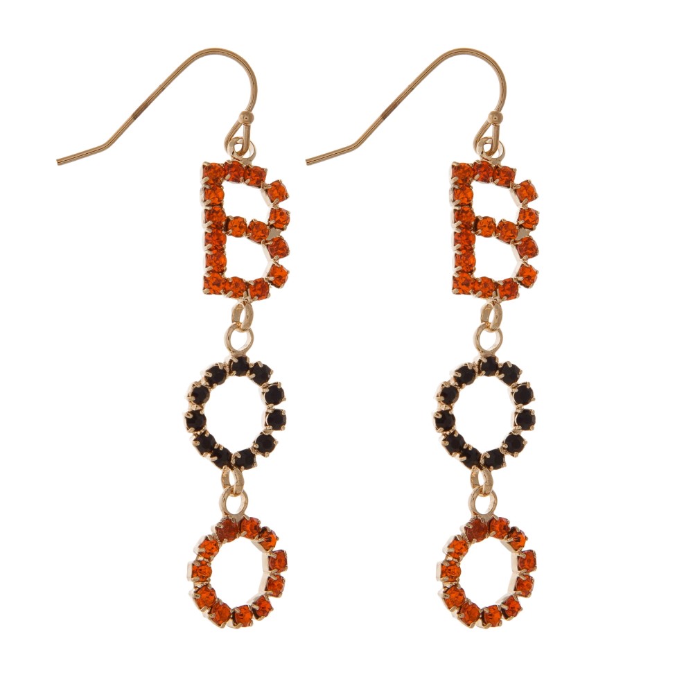 Boo Rhinestone Drop Earrings - Lace and Grace Boutique
