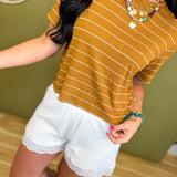 Lace Trim Woven Cotton Shorts - White - Lace and Grace Boutique