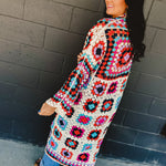 POL Granny Square Crochet Cardigan - Beige Multi - Lace and Grace Boutique