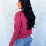 Support Local Mineral Wash Fleece Sweatshirt - Vintage Maroon