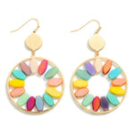 Gold Circular Drop Earrings - Multi - Lace and Grace Boutique