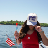Somewhere On A Boat Hat - Navy Stripe