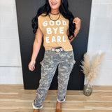 Good Bye Earl Graphic Muscle Tank - Faded Mustard - Lace and Grace Boutique